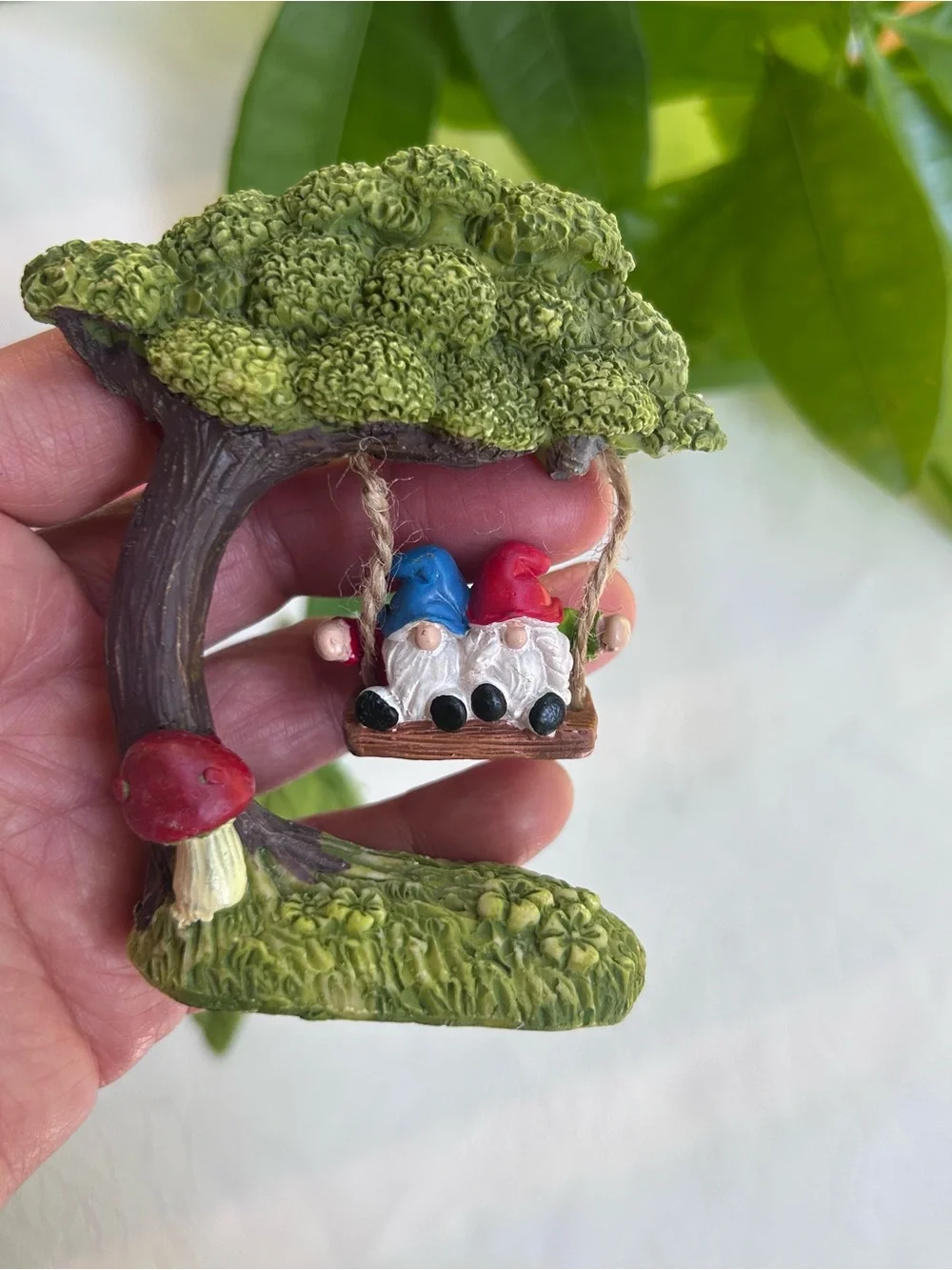 Mini Fairy Garden Decor Set Gnome Mushroom House Tree Swing Cottagecore NEW